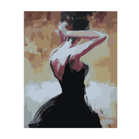 Nordic Moderne Diy Olieverf Sexy Schoonheid In Zwarte Lange Jurk Verf Door Nummer Foto Handgemaakte Olieverf Wall Art gift