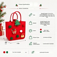 Sac fourre-tout personnalisé en feutre de Noël, sac à main réutilisable en feutre polyester pour bonbons et cadeaux pour enfants, idéal pour la fête de Noël et les fêtes de fin d'année