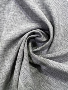 Tela gris jaspeada de poliéster texturizado con efecto lino para cortinas, prendas de vestir, tapicería y decoración del hogar. - Product Image 1