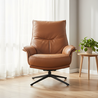 Fauteuil inclinable moderne en cuir avec repose-pieds, fauteuil de direction pivotant à dossier haut pour bureau et salon