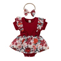 Ensemble Robe-Combinaison R&B pour Bébé Fille, Coton Biologique, Grenouillères Fille Manches Courtes, Vêtements Nouveau-né, Ensembles de Vêtements pour Bébés