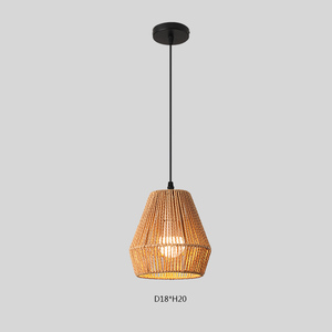 Lámpara colgante <span class=keywords><strong>de</strong></span> jaula <span class=keywords><strong>de</strong></span> cuerda <span class=keywords><strong>Vintage</strong></span> para cafetería, Bar, restaurante, tienda <span class=keywords><strong>de</strong></span> <span class=keywords><strong>ropa</strong></span>, candelabro E27, lámparas colgantes tejidas a mano - Product Image 1