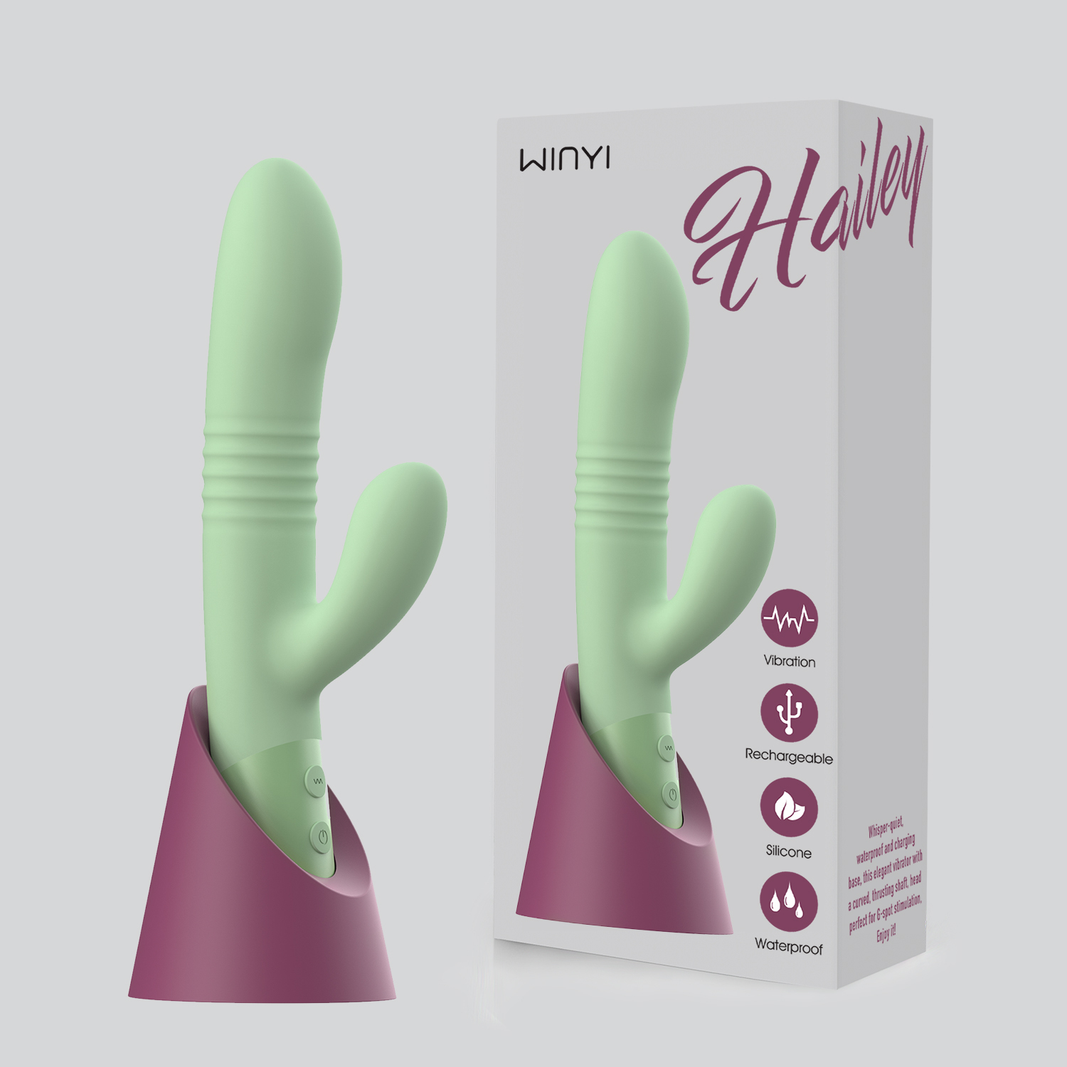 WINYI – gode télescopique à Double tête pour adulte, vibromasseur, pousse, point G, lapin, jouet sexuel pour femme, 2022
