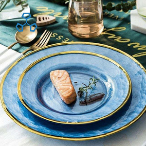 مصنع الزجاج الزجاج الملون ، أطباق خضراء لحفلات الزفاف - Product Image 4