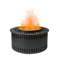 Perapian Uap Air Listrik 3D Modern dari Baja Anti Karat dengan Nyala Api Buatan, Dapat Dikendalikan dengan Remote/Aplikasi (Bahasa Inggris)