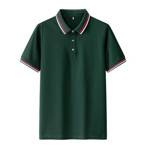 Polo Shirt Men Short Sleeve Solid Color Cotton Quick Dry Workwear Daily Wear Uniform Custom Logo <b>Printing</b> - Product Image 1