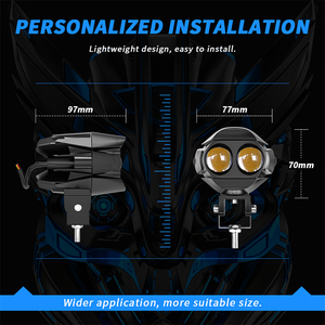 Foco auxiliar LED para motocicleta, luz de trabajo de conducción antiniebla para BMW, Honda, Yamaha, Suzuki <span class=keywords><strong>Hero</strong></span>, <span class=keywords><strong>Italika</strong></span> Jawa, 25W - Product Image 4