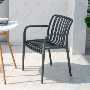 Hotel Projects Cheap Price French Resin Plastic Garden Chairs Outdoor Stackable Armrest PP Plastic Chair Garden Furniture