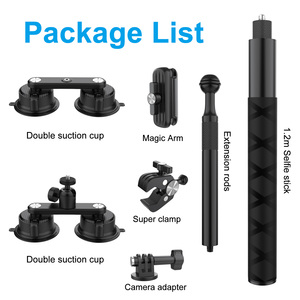 Soporte para Coche con Triple Ventosa, Palo Extensible para Selfies, Rotación <span class=keywords><strong>360</strong></span> <span class=keywords><strong>Grados</strong></span>, Impermeable, Liberación Rápida, para Parabrisas y Cámara - Product Image 3