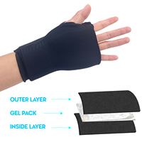 Gants de thérapie par le froid chaud de gel solide de refroidissement élastique apaisant, demi-gants de fuite de doigt pour soulager la douleur de l'arthrite.