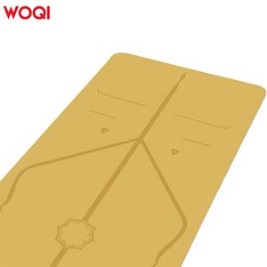 Tapis de yoga Woqi 6 mm d'épaisseur, antidérapant, silencieux, pour la maison, le fitness, le Pilates, la forme rectangulaire, couleur beige - Product Image 2
