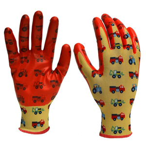 Gants de <span class=keywords><strong>jardin</strong></span> pour enfants Deliwear, logo personnalisé, revêtement en caoutchouc latex, dessin animé, anti-abrasion, gants de travail en nitrile pour enfants, bricolage - Product Image 3
