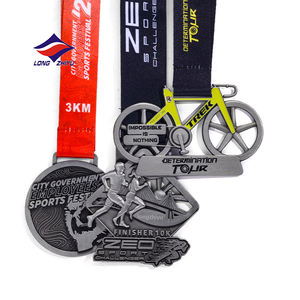 Medallas Personalizadas Longzhiyu 20Y, Medalla Deportiva de Aleación de Zinc en Blanco para Maratón, Baloncesto, Fútbol, con Cinta - Product Image 3