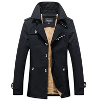 Manteau coupe-vent décontracté pour homme en polyester et coton, nouveau design, style business, idéal pour l'hiver – Veste longue OEM à prix abordable