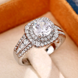 Anello con zirconi scintillanti a doppio strato per donna, elegante gioiello da dito alla moda - Product Image 5