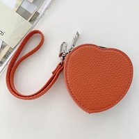 Kotak kemasan Logo kustom dompet mini kulit grosir tas berbentuk hati
