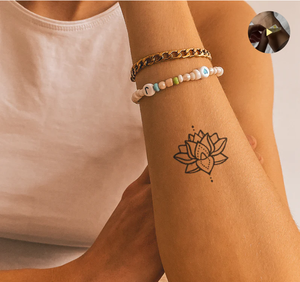 Adesivo per Tatuaggio Temporaneo con Motivo di <span class=keywords><strong>Amore</strong></span> Ispirante per Coppie, Trasferibile con Acqua di Rose, Semi-Permanente per 15 Giorni, per Polso e Dita - Product Image 4