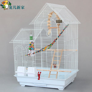 Volière de Luxe à Double Toit de Style Européen en Métal pour Perroquets, Grandes Volières d'Élevage pour Cockatiels, Perruches et Agapornis - Product Image 4