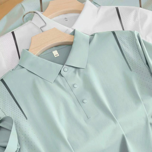 Polo à manches courtes en maille respirante à séchage rapide en soie glacée pour l'extérieur, uniforme d'équipe pour le personnel de l'entreprise - Product Image 4