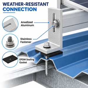 Conector en L de Aluminio Anodizado de Alta Calidad para Techos Metálicos con Costura Vertical, Accesorio de Montaje para Paneles Solares, Personalizado OEM - Product Image 5
