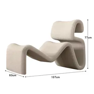 Runxi Designer lignes abstraites pli et Etcetera Bend bendy Lounge Chair chaise longue profilée en fibre de verre 2024