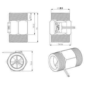 Sensor de Flujo de Agua de Alta Precisión 5-150L/min DN40-S de Acero Inoxidable NPN, Medidor de Flujo de Agua por Turbina 3.5-24V con Sensor Hall de 1.5 Pulgadas - Product Image 6