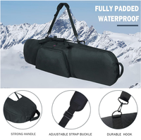 Aumtiscc Sac de voyage portable professionnel pour homme, pour planche de ski individuelle, noir, 165 cm, en polyester, imperméable et résistant à l'usure