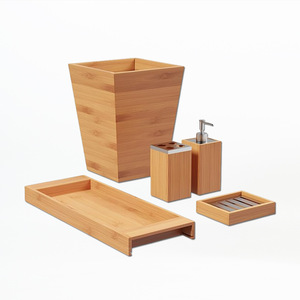 Bamboo Bathroom Toiletries Set Rectangle Eco-Friendly For Home Hotel Nordic Style - Product Image 3