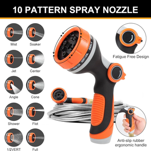 Manguera de Jardín Extensible de Acero Inoxidable Jade Hill G-9887, 3/4'' de Diámetro, Ligera y Anti-Torceduras, Suministro Directo de Fábrica - Product Image 4