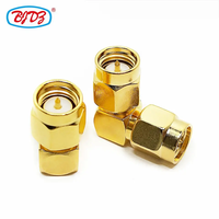 Konektor Adaptor Coax RF Sudut Kanan 90 Derajat Berlapis Emas SMA Male ke SMA Male, Stok Tersedia, Disediakan oleh Produsen