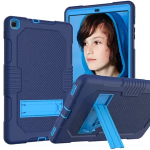 Heavy Duty Case For Samsung Galaxy Tab A 10.1 Inch T510/ T515 Rugged Armor Kickstand Shockproof PC + Silicone Tablet Cover