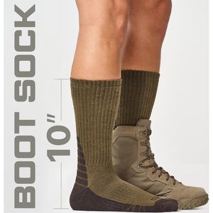 Chaussettes de randonnée mi-mollet en laine personnalisées, respirantes, anti-humidité, tactiques, avec coussinets pour bottes - Product Image 4