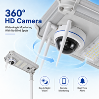Lampadaire solaire intégré avec caméra 60W 80W, étanche IP65, détecteur de mouvement, éclairage LED pour routes extérieures et projets