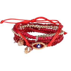Pulseras de Cuentas para Mujer, Multicapa, con Ojo Turco, Cristal y Diamantes de Imitación, Estilo Boho, Regalo, Joyería, Accesorio de Moda - Product Image 6