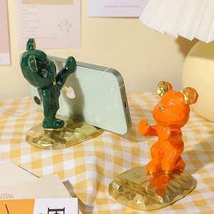 Penyangga Tablet & Ponsel Berbentuk Beruang Resin Sintetis Gaya INS, Kartun, untuk Meja, Hadiah untuk Pelajar, Dekorasi Rumah, Hiasan Hari Valentine - Product Image 3