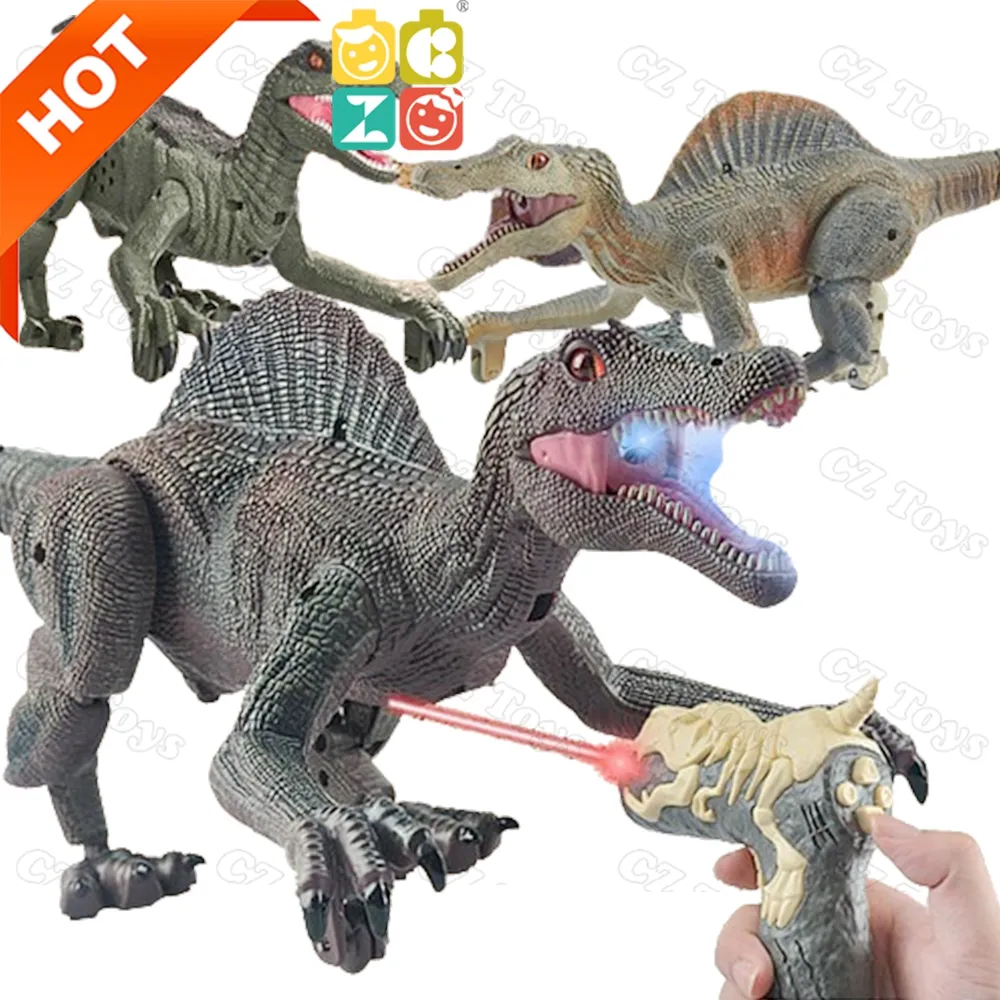 Amazons Schlussverkauf ferngesteuertes Dinosaurier-Spielzeug 2 in 1 Lichtjagd elektrisch RC laufender Roboter-Dinosaurier mit Licht und Ton für Jungen