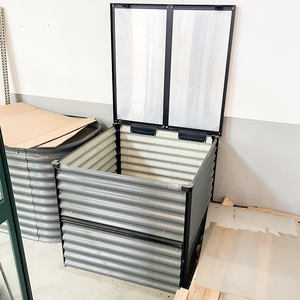 Composteur à vers de terre Vitavia CR-CPGR en acier gris moderne, capacité de 0,6 m, équipement de compostage domestique extérieur, durabilité de 10 ans, jardin - Product Image 4