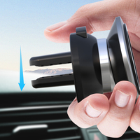 Support de téléphone magnétique en alliage d'aluminium noir pour voiture, fixation sur grille d'aération, pour agent de dropshipping
