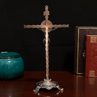 Nouveau Crucifix de Prière Catholique Plaqué Or HT 2026, Artisanat Métallique Multicolore, Croix de Jésus INRI pour Église et Maison