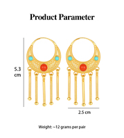 Boucles d'oreilles pendantes bohèmes pour femmes en gros, en argent 925 plaqué or, motif croissant de lune avec pierres colorées et pampilles