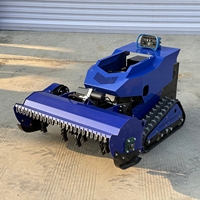 Robot Pemotong Rumput Flail 4-Tak Bertenaga Bensin untuk Industri & DIY, Kemiringan 55 Derajat, Kontrol Jarak Jauh, Cengkeraman Roda yang Ditingkatkan untuk Keamanan