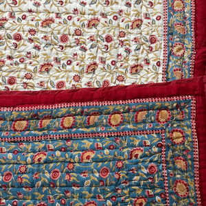 Pur coton tendance Design coton BlockPrint matelassé luxe surdimensionné jeter couverture doux lit couverture coton tissu couture - Product Image 1