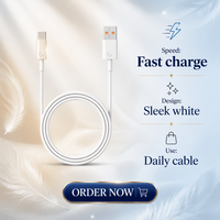 Kabel Data Pengisian Cepat Tipe-C Single-Head 6A untuk Ponsel Android Kompatibel dengan Versi 5A