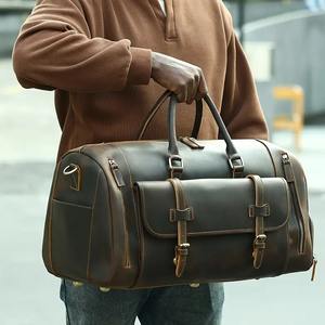 Vente en gros de nouveaux sacs de voyage de luxe marron de grande capacité avec doublure en polyester et fermeture à glissière en cuir PU - Product Image 4