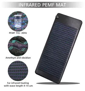 80*190CM Bio PEMF Magnetic Treatment Mat Crystal Thermal Therapy Far Infrared PEMF Black Amethyst Mat