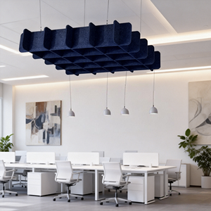 Panneaux acoustiques perforés en fibre de polyester pour <span class=keywords><strong>plafond</strong></span>, insonorisés, sculptés, absorbant le bruit - Product Image 3