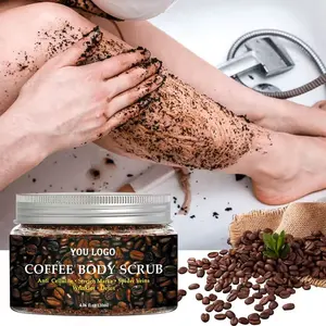 Custom Logo Coffee Extract Facial Scrub Cream Dead Sea Salt Bath Whitening Spa Coconut Coffee Scrub for Body and Face