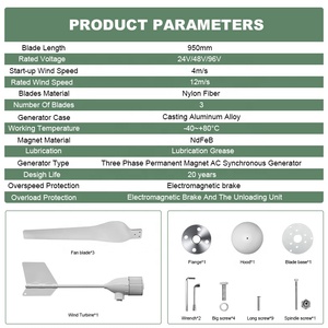 Générateur éolien à axe horizontal Smaraad M6 2KW 5KW pour usage domestique 24V 48V 96V Entrepôt UE M6 Smaraad M6 2KW Générateur éolien Renouvelable - Product Image 5