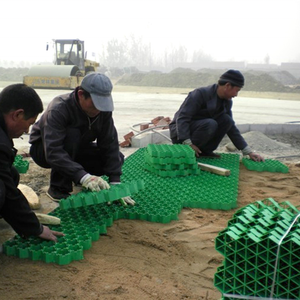 Grilles d'herbe de gravier pour le <span class=keywords><strong>parking</strong></span> noir/vert/vert foncé 50*50*4/5/7CM grille d'herbe de HDPE pour la construction de routes - Product Image 3