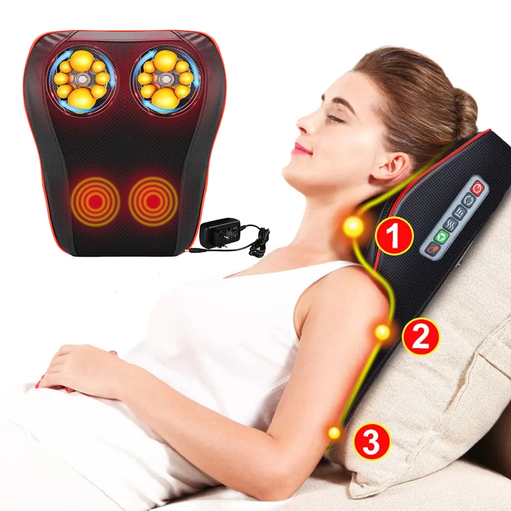 Multifunction Electric Kneading Heating Shoulder Neck Full Body Muscle Massage Pillow Back Massager